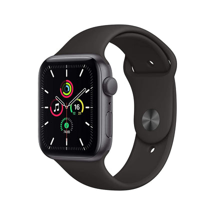 New Apple Watch SE (44mm) - Space Grey Aluminium Case with Black Sport Band - Grabgear.in