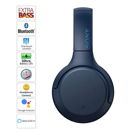 (UNBOXED) Sony WH-XB700 Wireless Bluetooth Extra Bass Headphones with 30 Hours Battery Life, Passive Operation, Quick Charge, Headset with mic for Phone Calls with Alexa – (Blue) - Grabgear.in