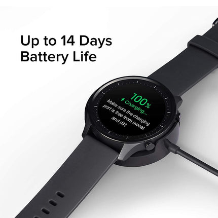 Mi Watch Revolve,1.39 AMOLED Screen,5ATM Water Resistant,VO2 Max,First Beat Motion Algorithm,Stress & Sleep Management, Midnight Black - Grabgear.in