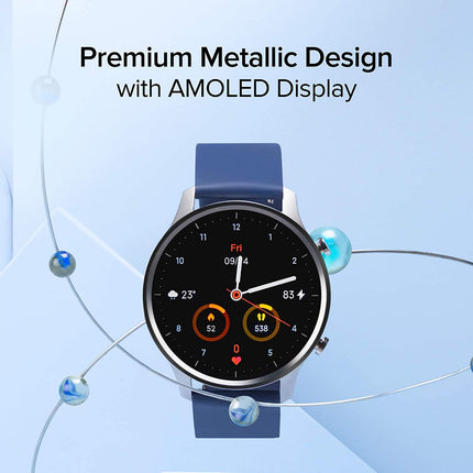Mi Watch Revolve,1.39 AMOLED Screen,5ATM Water Resistant,VO2 Max,First Beat Motion Algorithm,Stress & Sleep Management, Midnight Black - Grabgear.in
