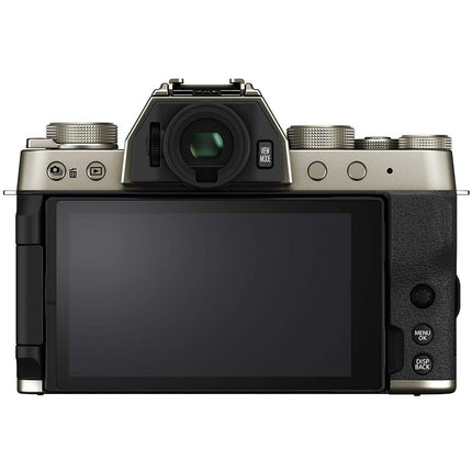 Fujifilm X-T200 24.2 MP Mirrorless Camera with XC 15-45 mm Lens (APS-C Sensor, Electronic Viewfinder, Vari-Angle LCD Touchscreen, Face/Eye AF, 4K Video Vlogging, Film Simulations) - Champagne Gold - Grabgear.in