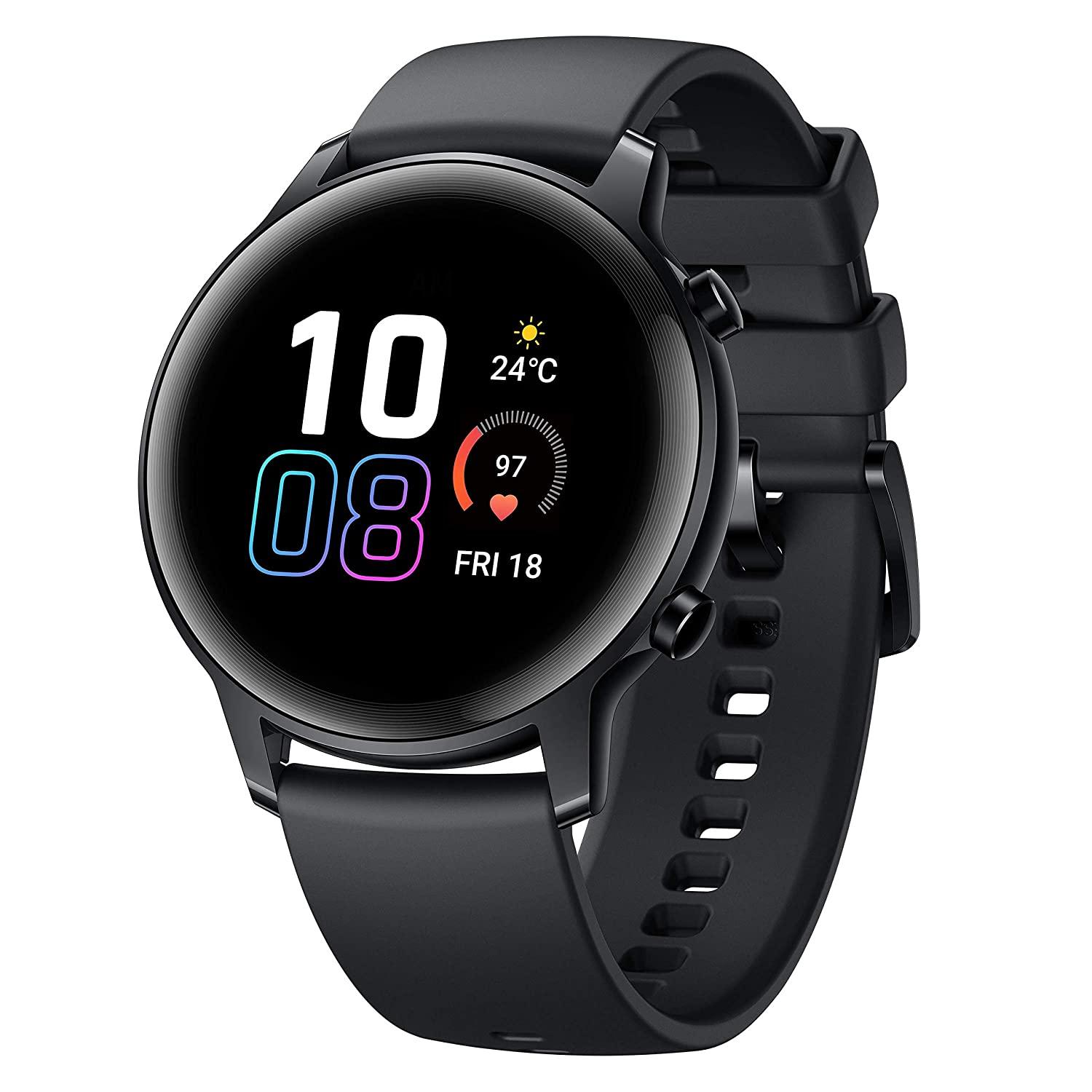 HONOR Magic Watch (42 mm) Always On AMOLED Display, SpO2, 15 Workout Modes, Music Playback In-Built Storage, Female Cycle Sleep HR Monitor,