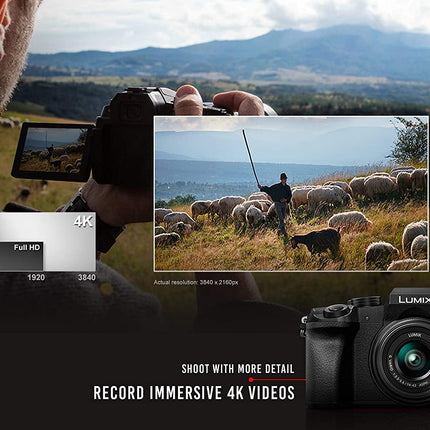 Panasonic LUMIX G7 16.00 MP 4K Mirrorless Interchangeable Lens Camera Kit with 14-42 mm Lens (Black) - Unboxify