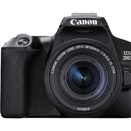 Canon EOS 200D II 24.1MP Digital SLR Camera + EF-S 18-55mm f4 is STM Lens (Black) - Unboxify