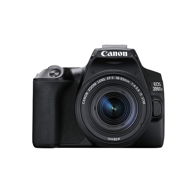 Canon EOS 200D II 24.1MP Digital SLR Camera + EF-S 18-55mm f4 is STM Lens (Black) - Unboxify