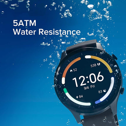 Mi Watch Revolve,1.39 AMOLED Screen,5ATM Water Resistant,VO2 Max,First Beat Motion Algorithm,Stress & Sleep Management, Midnight Black - Grabgear.in