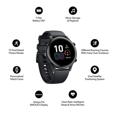 HONOR Magic Watch 2 (42 mm) Always On AMOLED Display, SpO2, 15 Workout Modes, Music Playback & In-Built Storage, Female Cycle & Sleep & HR Monitor, Personalized Watch Face, 7-Days Battery - Grabgear.in