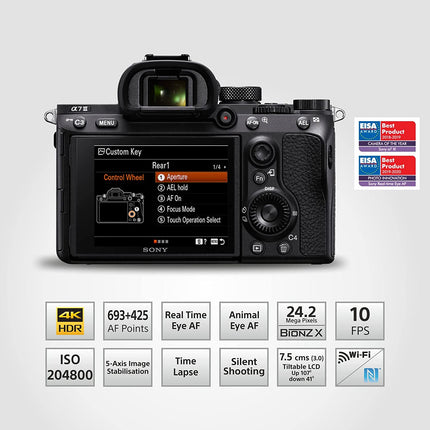 Sony Alpha ILCE-7M3 Full-Frame 24.2MP Mirrorless Digital SLR Camera Body (4K Full Frame, Real-Time Eye Auto Focus, 4K Vlogging Camera, Tiltable LCD, Low Light Camera) - Black - Unboxify