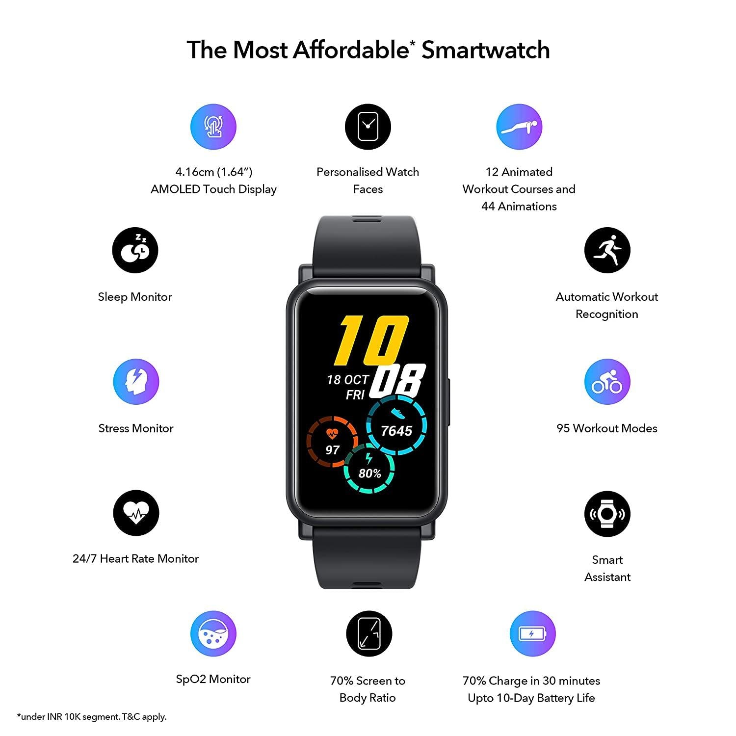 Honor Watch ES (Black, AMOLED Touch Display) Unboxify