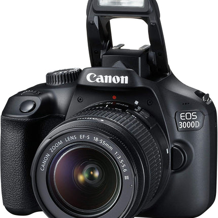Canon EOS 3000D 18MP Digital SLR Camera (Black) (UNBOXED) - Unboxify