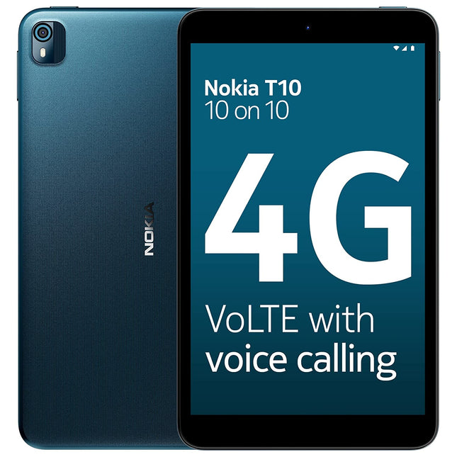 Nokia T10 Android 12 Tablet with 8 Inches Hd Display, 8Mp Rear Camera (Blue) (UNBOXED) - Unboxify