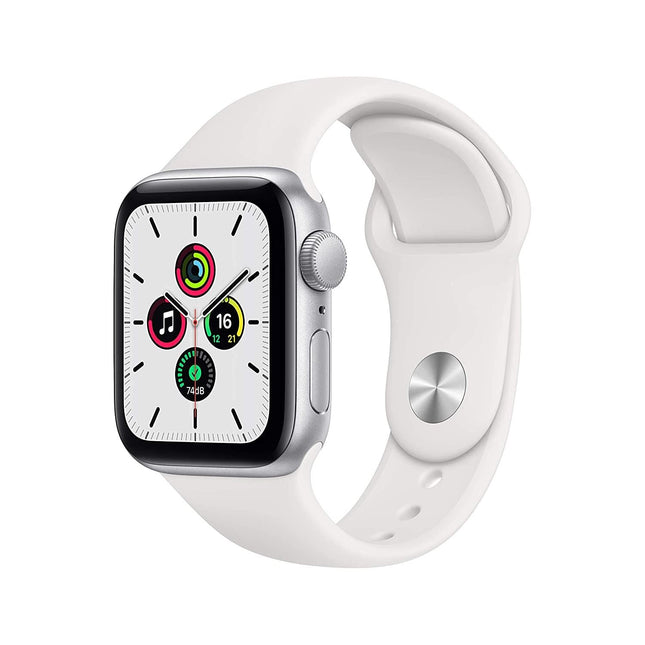 New Apple Watch SE (GPS, 40mm) - Silver Aluminium Case with White Sport Band - Grabgear.in